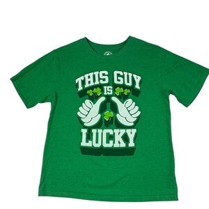 St. Patricks Day Top Green Short Sleeve Kids Tee Shirt Lucky Thumbs Design